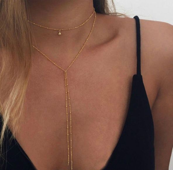 Aura Sleek Gold Snake Chain Necklace - Dainty Minimalist Jewelry