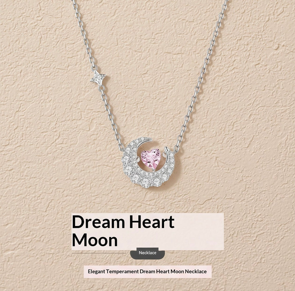 Selena Celestial Moon & Heart Necklace - Dainty Gold Jewelry