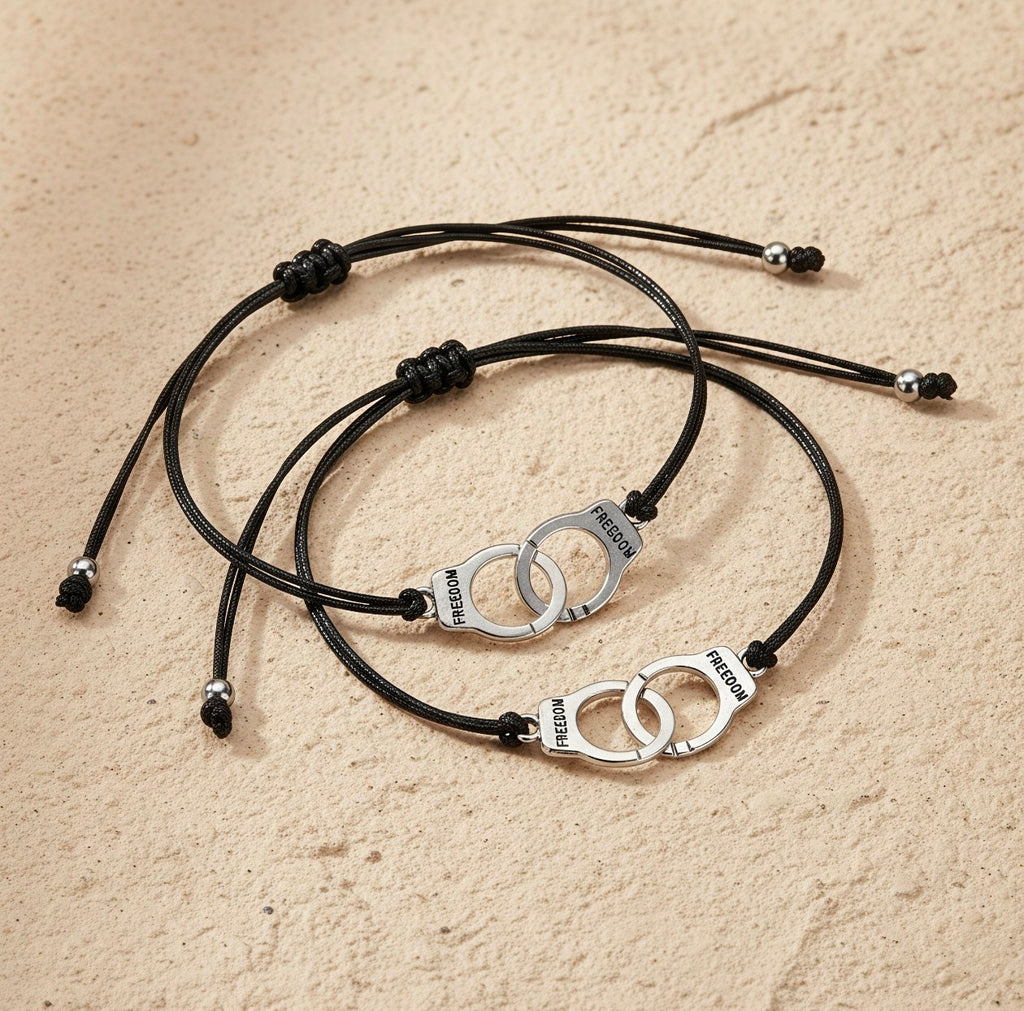 Partners in Crime Matching Handcuff Bracelets - Best Friend Gift Set