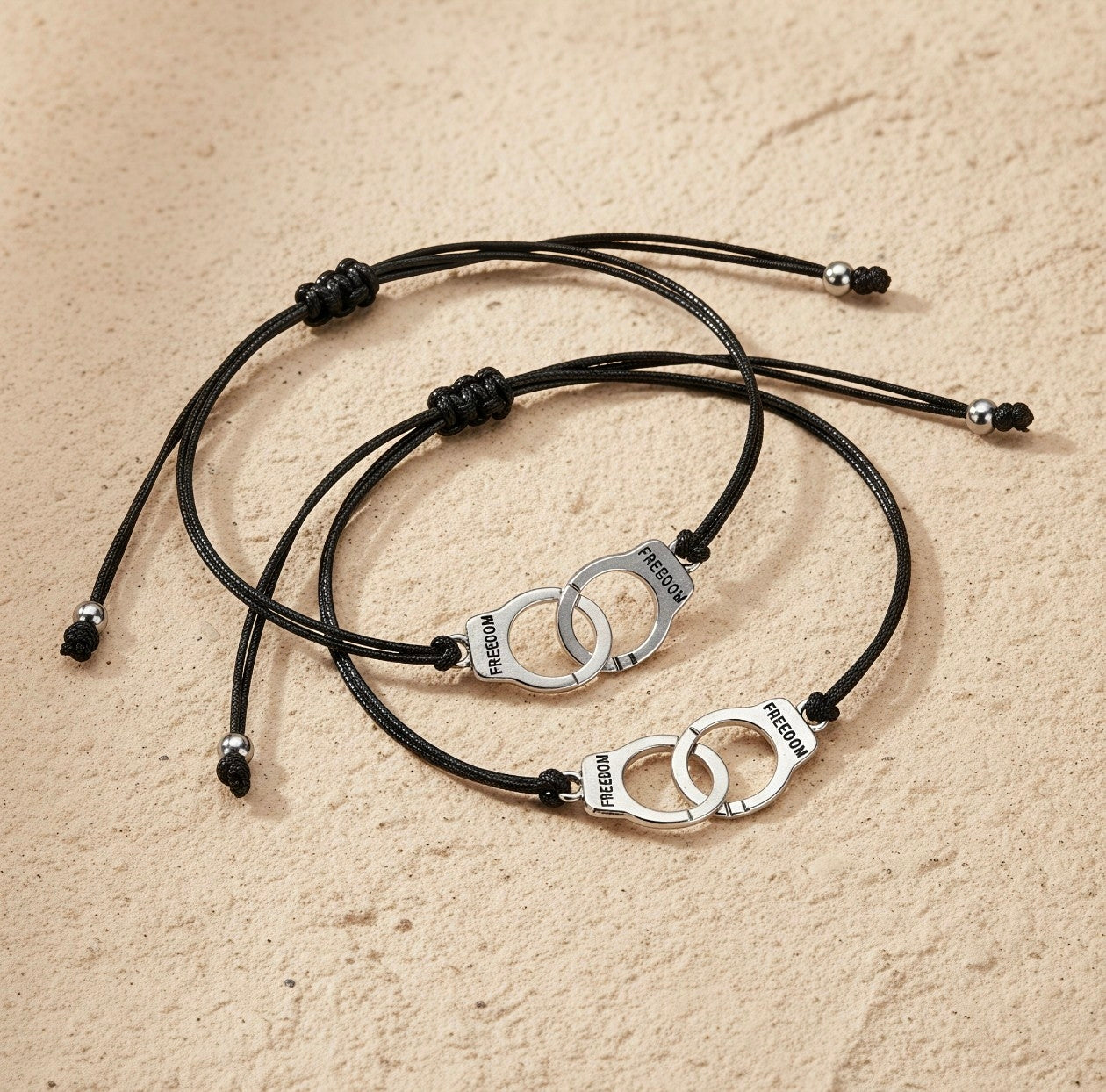 Partners in Crime Matching Handcuff Bracelets - Best Friend Gift Set