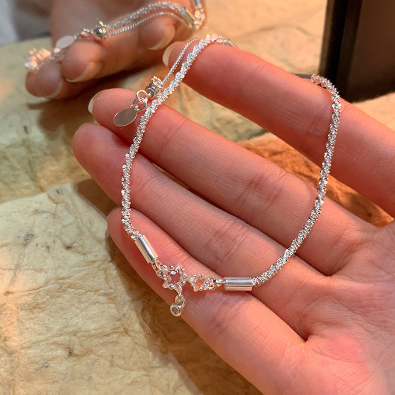Sorrento Starry Night Spark Bracelet - Italian Heritage Diamond-Cut Starburst Chain