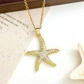 Maris Dainty Gold Starfish Pendant Necklace - Summer Beach Jewelry