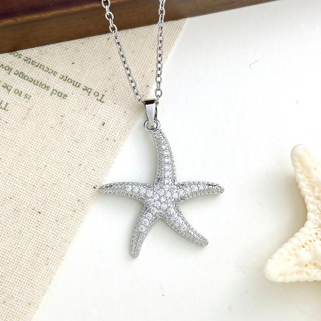 Maris Dainty Gold Starfish Pendant Necklace - Summer Beach Jewelry