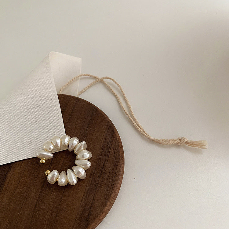 Taormina Sun-Drenched Molten Gold Pearl Earrings - Vintage Baroque Drop Huggies