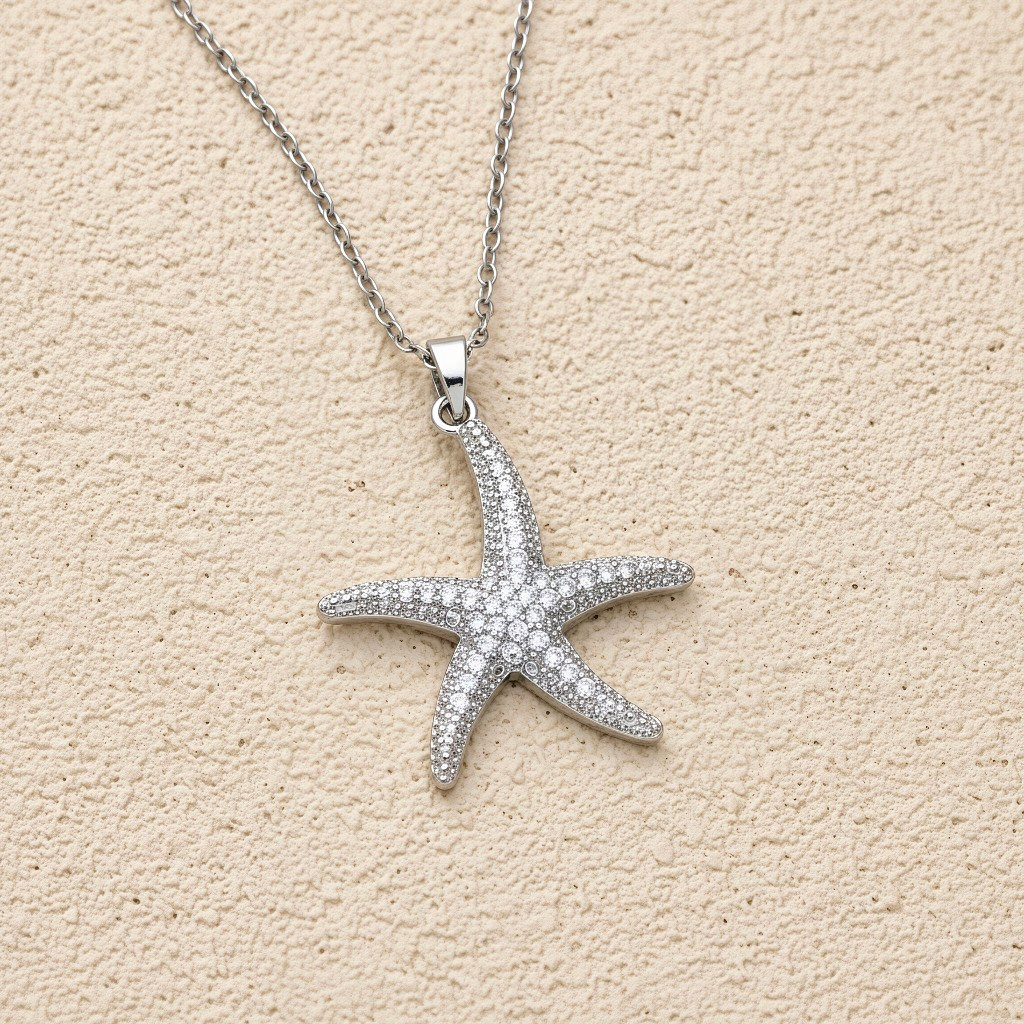 Maris Dainty Gold Starfish Pendant Necklace - Summer Beach Jewelry