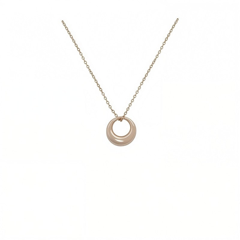 Minimalist Interlocking Ring Necklace - Polished Gold & Silver Geometric Pendant⁠