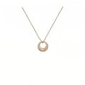 Minimalist Interlocking Ring Necklace - Polished Gold & Silver Geometric Pendant⁠