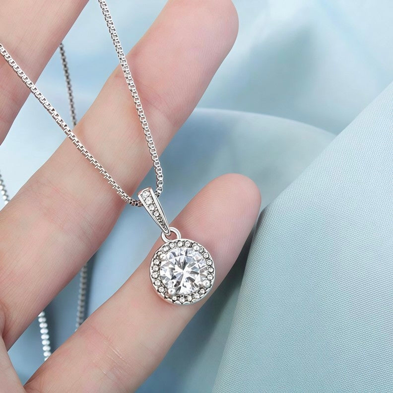 Lyra Sparkling Diamond Solitaire Necklace - Dainty Gold Jewelry