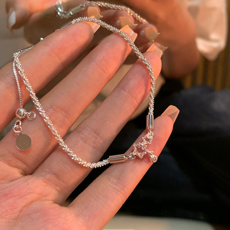 Sorrento Starry Night Spark Bracelet - Italian Heritage Diamond-Cut Starburst Chain