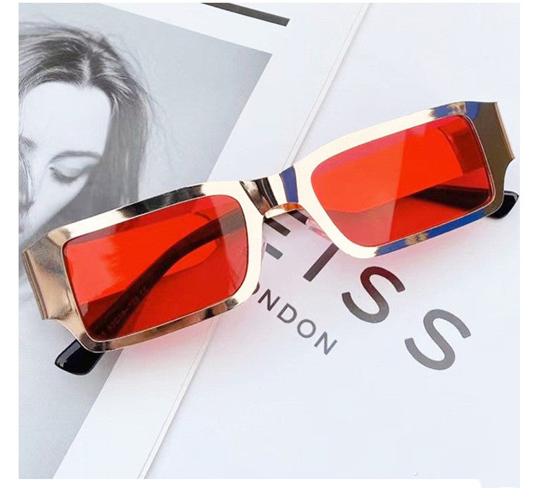 Xenon Y2K Narrow Rectangle Sunglasses - Retro Metal Frame