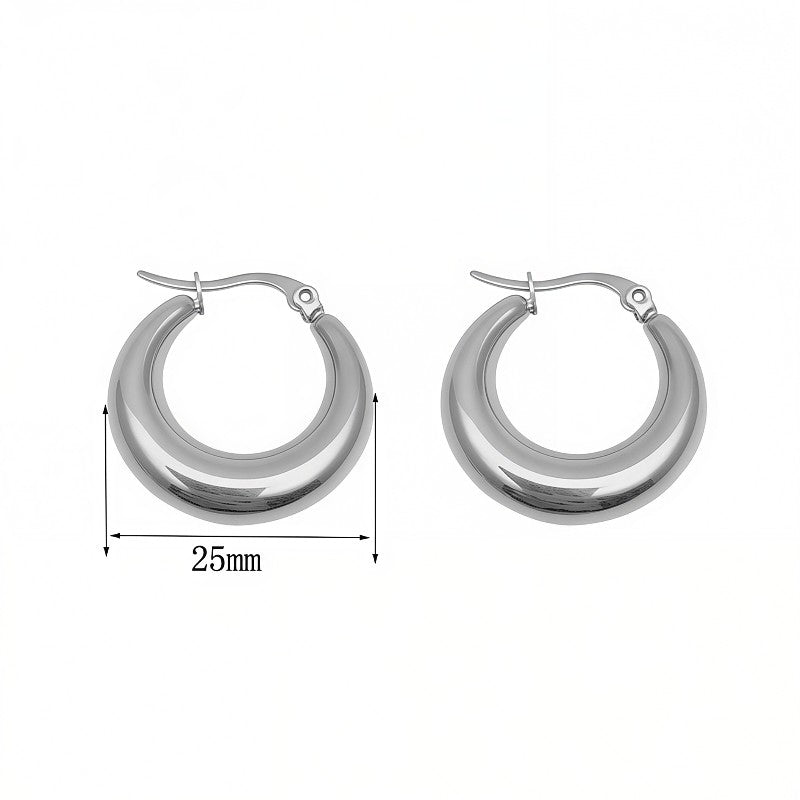Chunky Gold Hoop Earrings for Women - Lightweight Thick Open Tear Drop Hoop