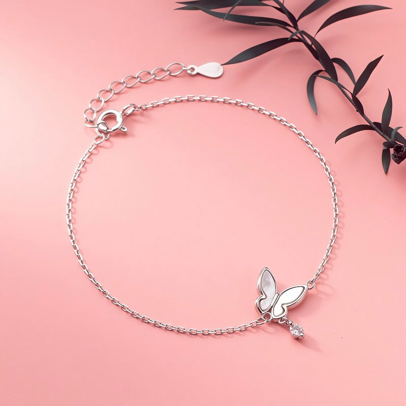 Mariposa Dainty S925 Sterling Silver Butterfly Bracelet - Romantic Fairycore Jewelry⁠