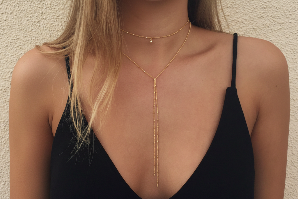 Aura Sleek Gold Snake Chain Necklace - Dainty Minimalist Jewelry