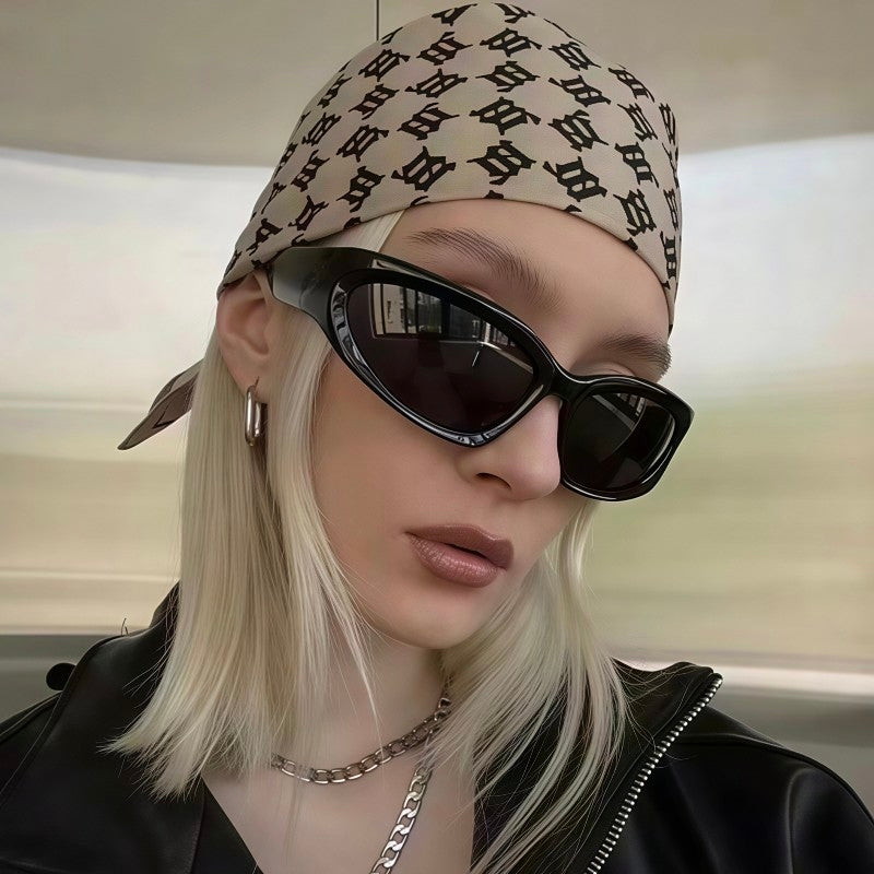 Aether Cyber Y2K Silver Wrap Around Sunglasses - Futuristic Rave Techno Shield Sunnies⁠