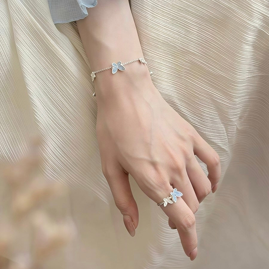 Ravello Enchanted Garden Butterfly Jewelry - Ethereal Ice-Blue Crystal Collection