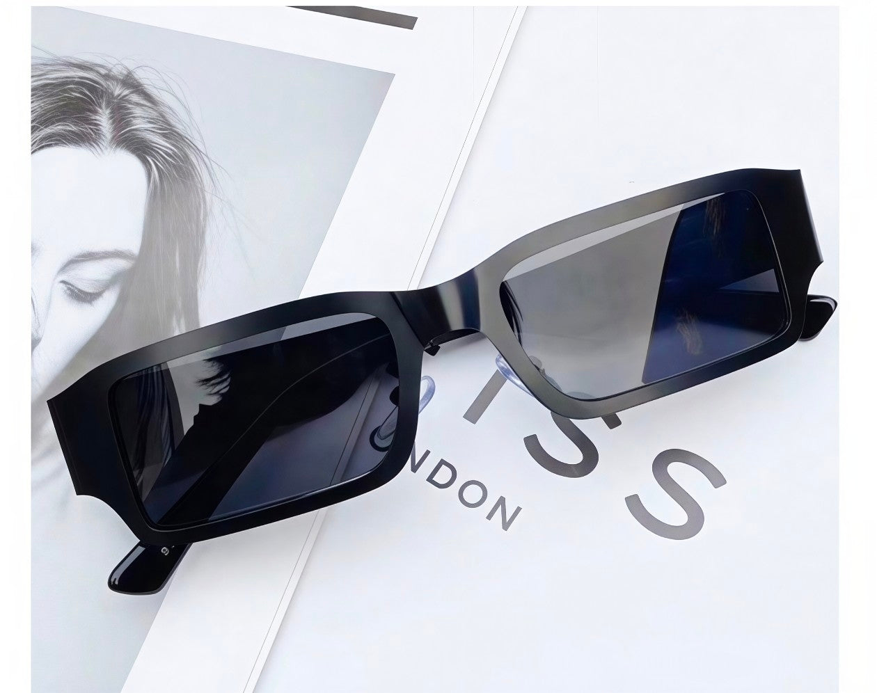 Xenon Y2K Narrow Rectangle Sunglasses - Retro Metal Frame