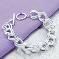 Silver Chunky Chain Bracelet • Thick Toggle Clasp Link Bracelets • Vintage OT Buckle Curb Chain • Bracelet for woman • Statement Punk Jewelry • Gift for Her